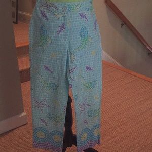 Vintage Lilly Pulitzer Pants Fish Tile Sz0 *add on discount*